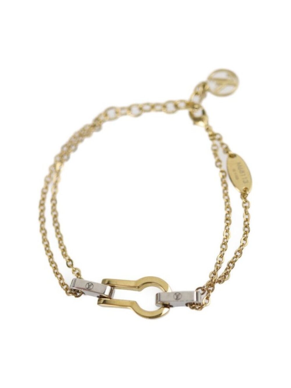 Louis Vuitton Bracelet Serule Metal Gold Silver Viton - Picture 1 of 8